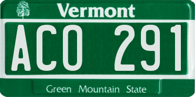 VT license plate ACO291