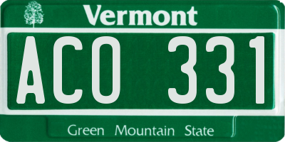 VT license plate ACO331