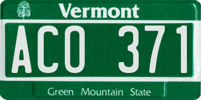 VT license plate ACO371