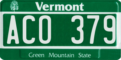 VT license plate ACO379