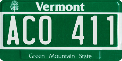 VT license plate ACO411