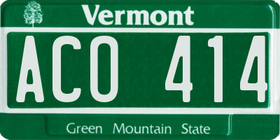 VT license plate ACO414