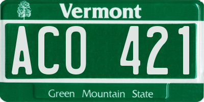 VT license plate ACO421