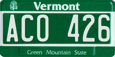 VT license plate ACO426