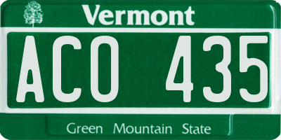 VT license plate ACO435