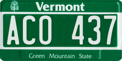 VT license plate ACO437