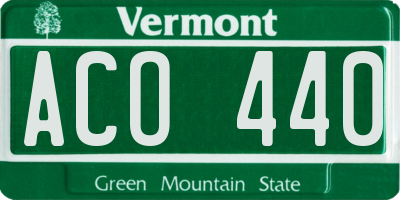 VT license plate ACO440