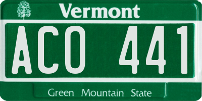VT license plate ACO441