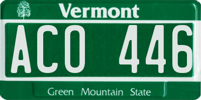 VT license plate ACO446