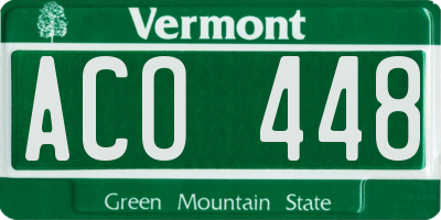 VT license plate ACO448