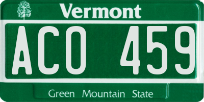 VT license plate ACO459