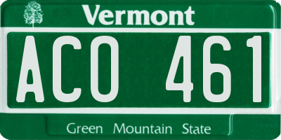 VT license plate ACO461
