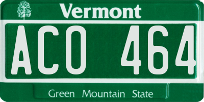 VT license plate ACO464