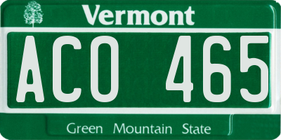 VT license plate ACO465