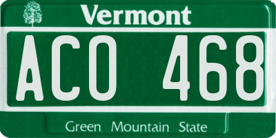 VT license plate ACO468