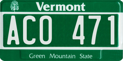 VT license plate ACO471