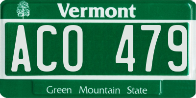 VT license plate ACO479