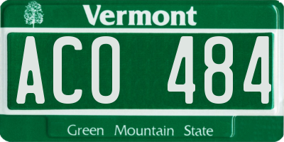 VT license plate ACO484