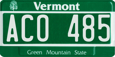 VT license plate ACO485