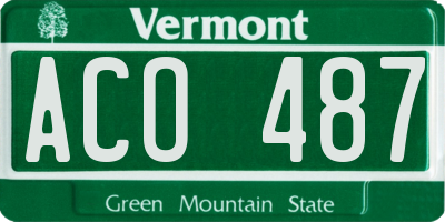 VT license plate ACO487