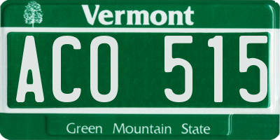 VT license plate ACO515