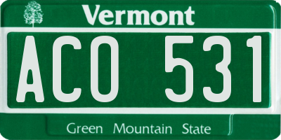 VT license plate ACO531