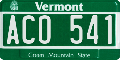 VT license plate ACO541