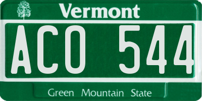 VT license plate ACO544