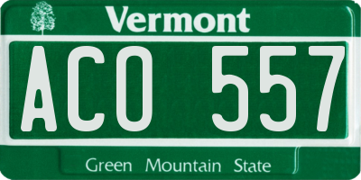 VT license plate ACO557