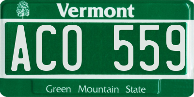 VT license plate ACO559