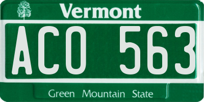 VT license plate ACO563