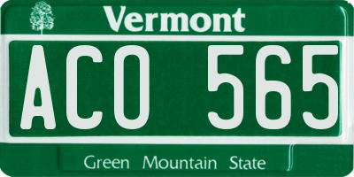 VT license plate ACO565