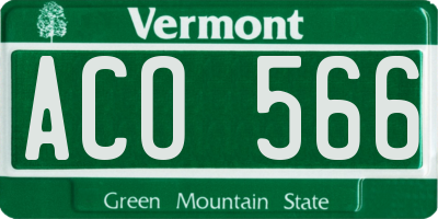 VT license plate ACO566