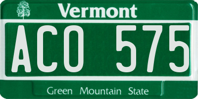 VT license plate ACO575