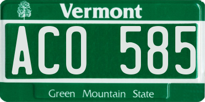 VT license plate ACO585
