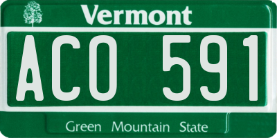 VT license plate ACO591