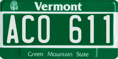 VT license plate ACO611