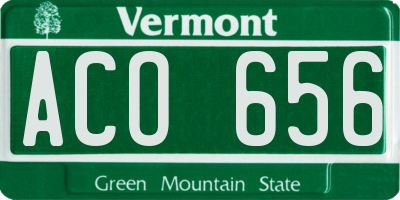 VT license plate ACO656