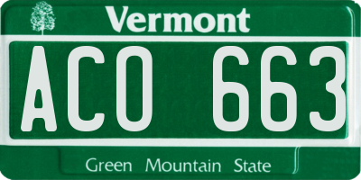 VT license plate ACO663