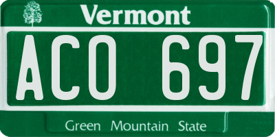 VT license plate ACO697