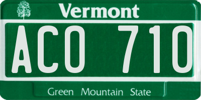 VT license plate ACO710