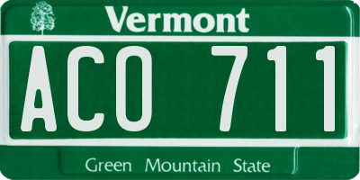 VT license plate ACO711