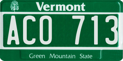 VT license plate ACO713