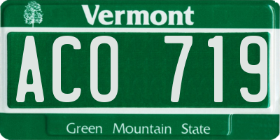 VT license plate ACO719