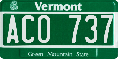 VT license plate ACO737