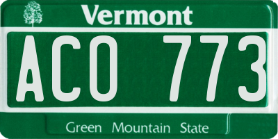 VT license plate ACO773
