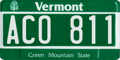 VT license plate ACO811