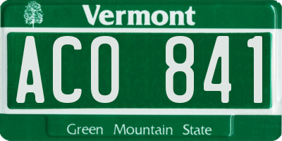 VT license plate ACO841