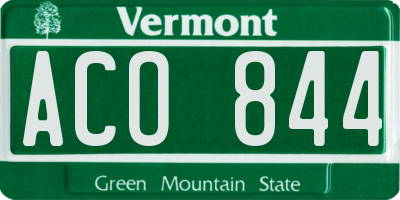 VT license plate ACO844
