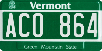 VT license plate ACO864